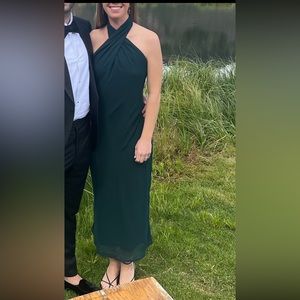 Show Me Your Mumu - Jasmine Halter Midi Dress - Size XS - Emerald Chiffon